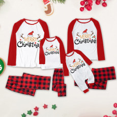 SC Christmas Prints Color Block Long Sleeve Parent-child Set GFTM-JJFC01