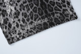 SC Leopard Print Sequin Wrap Chest Mini Dress BLG-D4A17590A