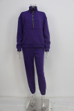 SC Zipper Sweater Fleece Sweatshirt Pants 2 Piece Set GRST-8786