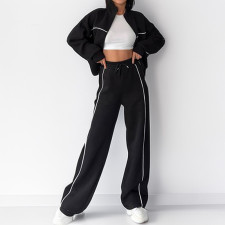 SC Fashion Loose Tie Up Sweatshirt Pant Suit GRST-28696