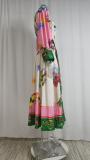 SC Plus Size Print Long Sleeve Maxi Dress GRST-24761