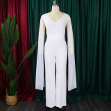 SC Plus Size V-neck Top Wide Leg Pants 2 Piece Set GCZF-8561