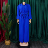 SC Plus Size Solid Color Long Sleeve Loose Jumpsuit GCZF-8596