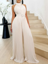 SC Plus Size Solid Color Sleeveless Wide Leg Jumpsuit GCZF-8588