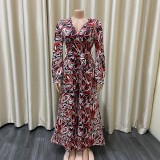 SC Plus Size Print Loose Wide Leg Jumpsuit GCZF-8439