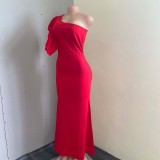 SC Plus Size Slash Shoulder Sleeveless Maxi Dress GCZF-8427