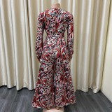 SC Plus Size Print Loose Wide Leg Jumpsuit GCZF-8439