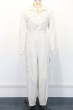 SC Long Sleeve Solid Color Loose Jumpsuit GWDS-241015