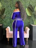 SC One Shoulder Long Sleeve Two Piece Pants Set GFDY-1315