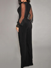 SC Mesh Sleeve Patchwork Loose Jumpsuit GWDS-240892