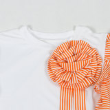 SC Plus Size Short Sleeve Stripe Loose Two Piece Pants Set NY-3271