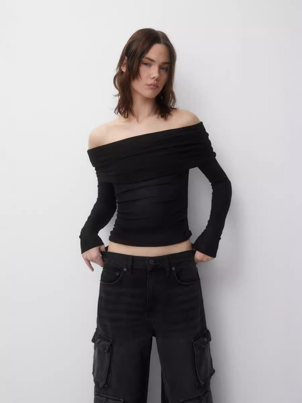 SC Sexy Solid Color Off Shoulder Tops GWDS-240901
