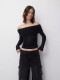 SC Sexy Solid Color Off Shoulder Tops GWDS-240901