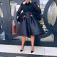 SC Plus Size Mesh Patchwork Shirt Two Piece Skirts Set NY-10918