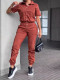 SC Solid Color Lapel Single-breasted Jumpsuit GWDS-240787