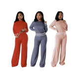 SC Long Sleeve Knits Wide Leg Two Piece Pants Set SFY-2788