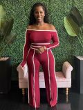 SC One Shoulder Long Sleeve Two Piece Pants Set GFDY-1315