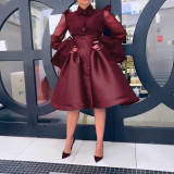 SC Plus Size Mesh Patchwork Shirt Two Piece Skirts Set NY-10918
