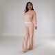 SC Long Sleeve Knits Wide Leg Two Piece Pants Set SFY-2788