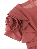 SC Plus Size Ruffles Sleeve Solid Color Midi Dress GKEN-040736