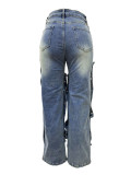 SC Fashion Washed Studded Loose Jeans LSD-2281