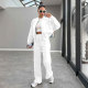 SC Solid Color Padded Zipper Coat Pants Suit SSNF-211472