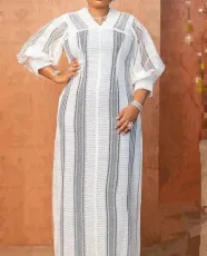 SC Plus Size V Neck Mesh Loose Maxi Dress GXYY-8249