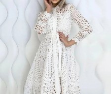 SC Plus Size Lace Lace Tie Shirt Dress GXYY-8173