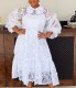 SC Plus Size Lace Hollow Out Lace Halter Two-Piece Irregular Dress GXYY-8288