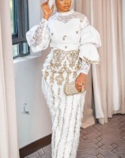 SC Plus Size Embroidered Long Sleeve Top Two Piece Pants Set GXYY-8273