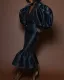 SC Plus Size Solid Color Bubble Sleeve Skirt Suit GXYY-6042