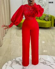 SC Plus Size Long Sleeve Zipper Solid Jumpsuit GXYY-6047