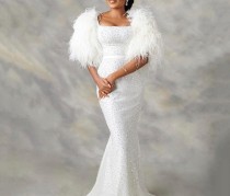 SC Plus Size U Neck Sequin Maxi Dress GXYY-8230