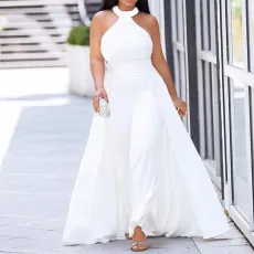 SC Plus Size Solid Color Sleeveless Maxi Dress GXYY-8217