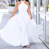 SC Plus Size Solid Color Sleeveless Maxi Dress GXYY-8217