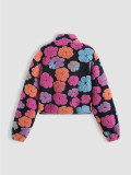 SC Vintage 3D Flowers Loose Zipper Cardigan Coat GMJL-0050