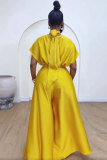 SC Plus Size Satin Tied Fly Sleeve Wide Leg Two Piece Set NY-10920