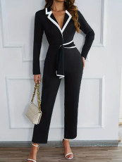 SC Color Block Long Sleeve Jumpsuit SFY-2790