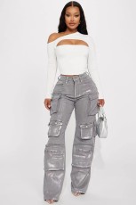 SC Fashion Multi-pockets Loose Jeans OD-8717