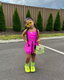 SC Kids Girls Casual Sling Zipper Short Two Piece Set GYAY-8110