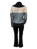 SC Hooded Zipper Sweatshirt Slim Split Pants Set LSD-LD2263