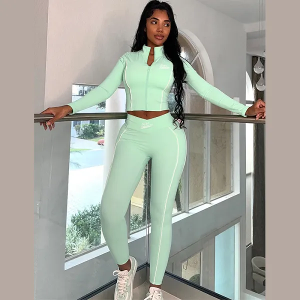SC Long Sleeve Slim Tops And Pants Two Piece Set XEF-K24S58276