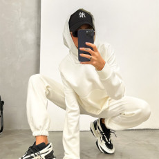 SC Hooded Pockets Sweatshirt Two Piece Pants Set YMZY-1071