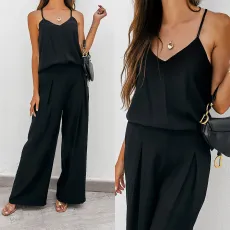 SC Casual Sport Sling Tops And Pants Solid Suit YMZY-8028