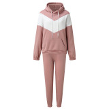 SC Sport Color Block Hooded Sweatshirt 2 Piece Pants Set YMZY-7106