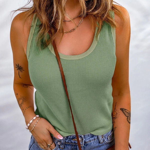 SC Sleeveless Solid Color Knits Tank Tops YMZY-0026