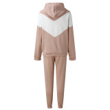 SC Sport Color Block Hooded Sweatshirt 2 Piece Pants Set YMZY-7106