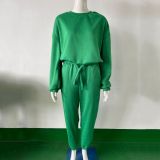 SC Solid Color Hooded Long Sleeve Pants 2 Piece Set YMZY-9837