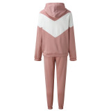 SC Sport Color Block Hooded Sweatshirt 2 Piece Pants Set YMZY-7106