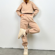 SC Zipper Fashion Long Sleeve Pants Sweatshirt Suit YMZY-1057